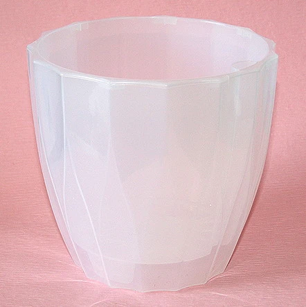 Кашпо для цветов пластиковое 3л d-18см "Флюте" со вставкой прозрачный