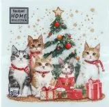Салфетки бумажные 33*33 Home Collection Classic Котята у елки, 3 слоя, 20л