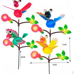 Фигура на спице "Садовая птица" 16*11*60 см, микс