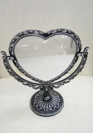 Зеркало настольное Версаль-винтаж Сердце 20см 439-12 серебро цв_1