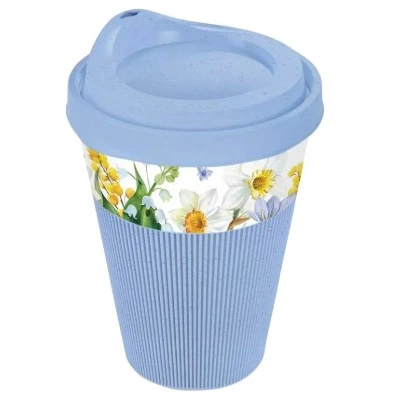 Стакан пластиковый 420мл "Весенний сад" с крышкой 4344425