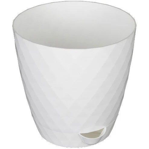 Горшок для цветов пластиковый 1,5л d-14см "Румба" с поддоном белый