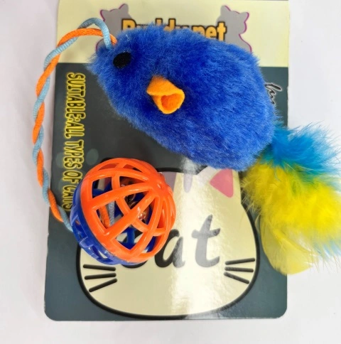 Игрушка - мышка для кошек "ЦЕПКИЕ ЛАПКИ", с бубенчиком, цвет синий, 7*3.5/3.5см