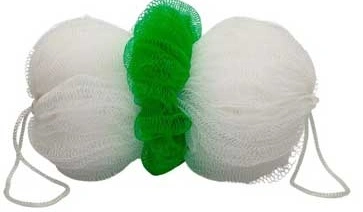 Мочалка для тела "Trio" Бело-Зеленая70 гр