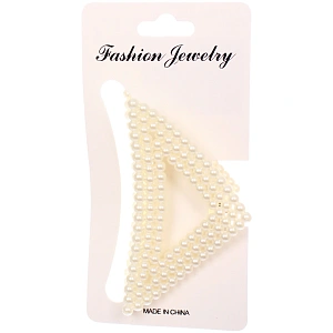 Заколка-краб для волос "Мон Пион", треугольник, цвет белый, 8,5см (Блистер)