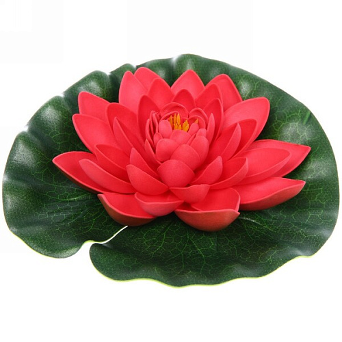 Растение водоплавающее "Кувшинка Розитта" d-20см красная