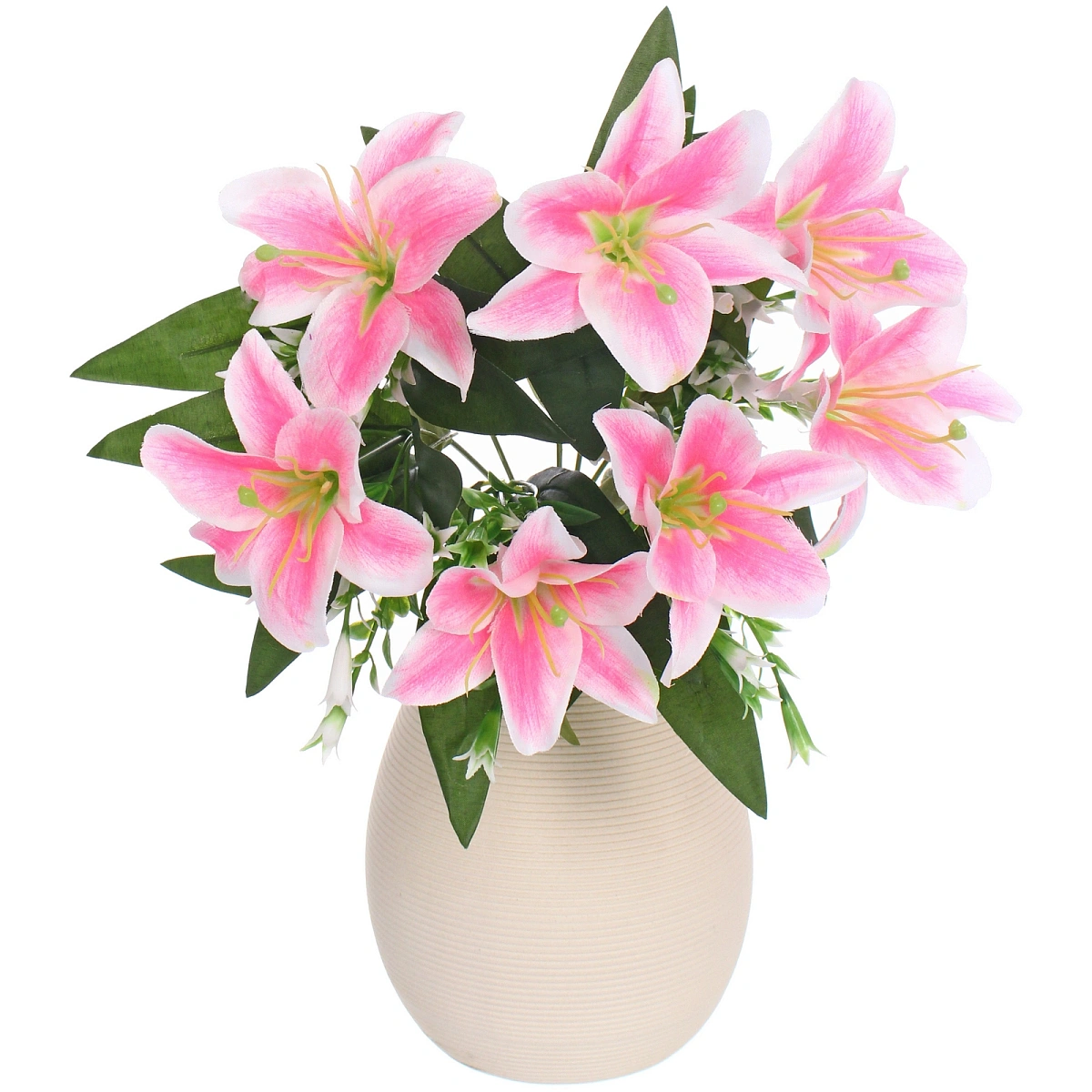 Искусственные цветы "Букет лилий" 35см 7 цветков розовые