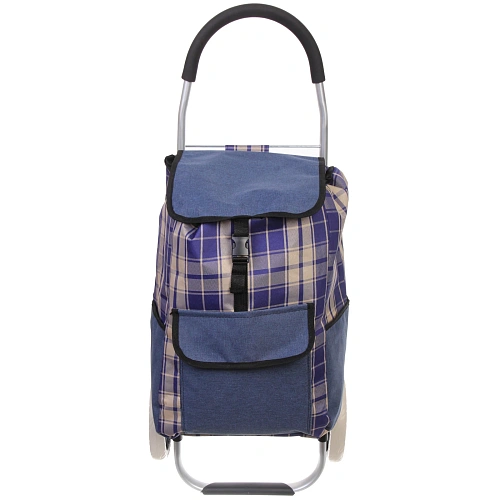 Тележка хозяйственная с сумкой (1004035см, колеса 21см,грузоподъемность до50 кг)  синяя SYD100B-1_4