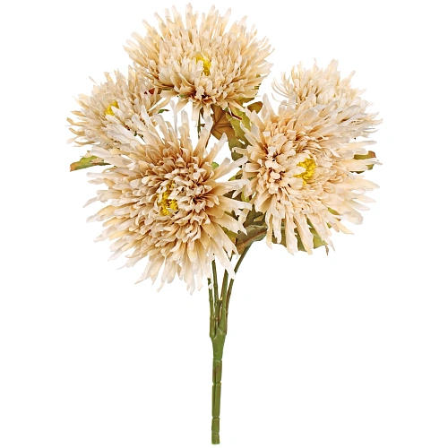 Искусственные цветы Хризантема 45см 5 цветков бежевый_4
