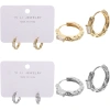 Серьги из гиппоалергенного металла со стразами "ПАЛУМНА", кольца, цвет золото и серебро, 2,5-dсм