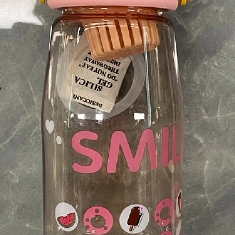 Бутылка питьевая пластиковая 700мл "Улыбка", микс цветов