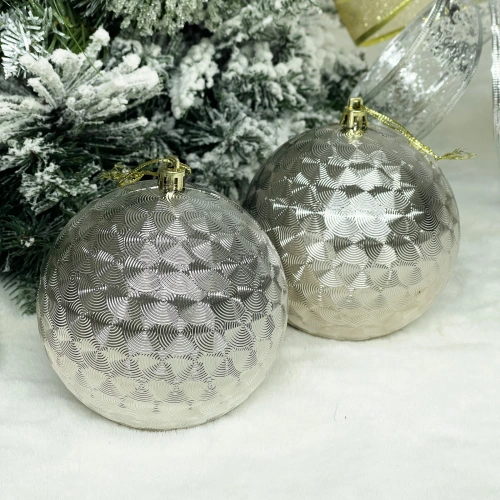 Новогодние шары 10 см (набор 2шт) "Мягкое сияние", Шампань