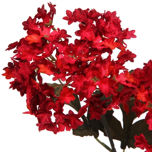 Искусственные цветы FLOWERS MAGIC 65см Гортензии 2 цветка красные_8