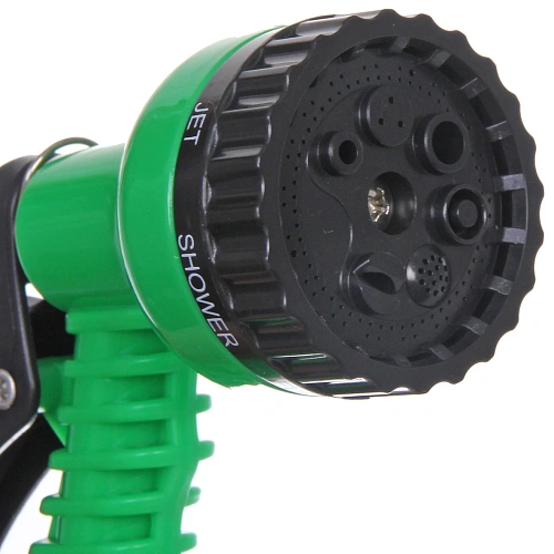 Шланг растягивающийся Чудо до 40м в наборе с пистолетом и коннекторами, цвет зеленый _5