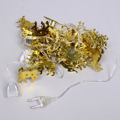 Гирлянда для дома Золотой олень 4м 20 ламп LED, 64 см прозрпров,1 реж, IP-20, Теплый белый (возможность соединения)_7