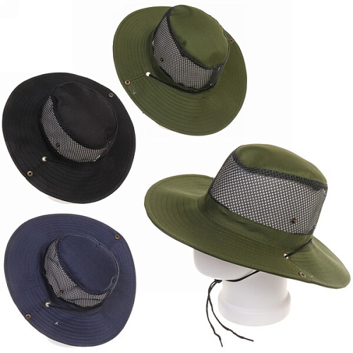 Шляпа мужская с клепками и сеткой Cowboy, микс 6 цветов, 58р, ширина полей 7,5см_4