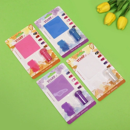 Набор для дизайна ногтей - стемпинг VivA Manicur, пластина квадрат, микс 4 цвета, 1811см_3