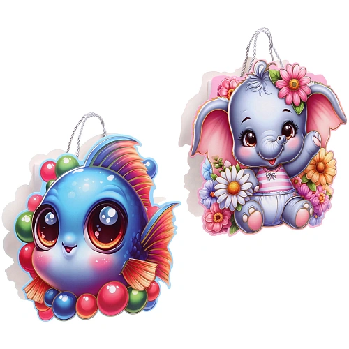 Пакет подарочный "Зверятки" 18*24*9 см