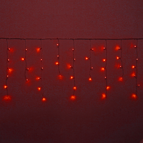 Гирлянда для улицы БАХРОМА ш3м* в40/60см 100 ламп LED, прозр. пров, 8 реж, IP-54, Красный (возможность соединения)