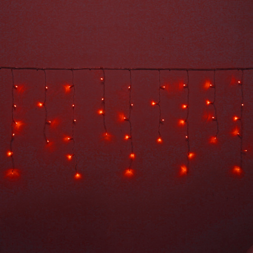 Гирлянда для улицы БАХРОМА ш3м* в40/60см 100 ламп LED, прозр. пров, 8 реж, IP-54, Красный (возможность соединения)