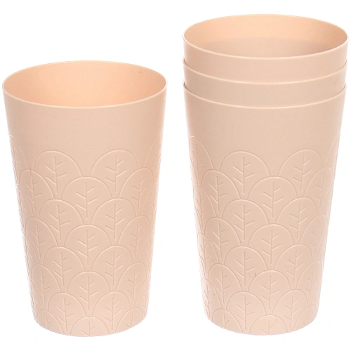 Стакан пластиковый 400мл "Лес" в наборе 4шт, микс цветов