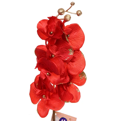 Искусственные цветы FLOWERS GLAMOUR 72см Орхидея красная_7