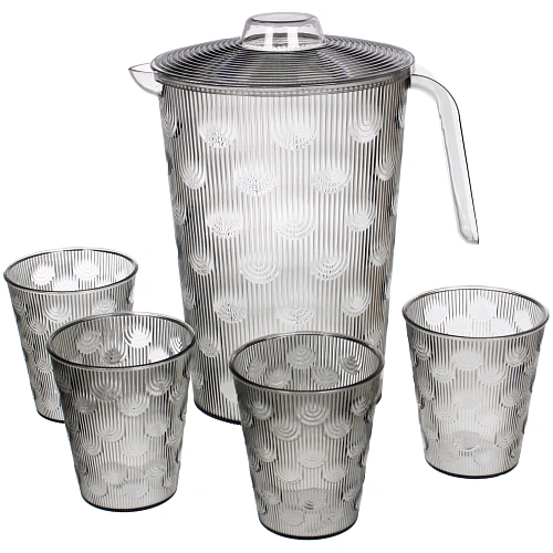 Кувшин пластиковый 1.5л "Радуга" в наборе с 4-мя стаканами 200мл