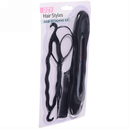 Набор для создания причёсок 5шт Styling, цвет черный, 24,512см_4