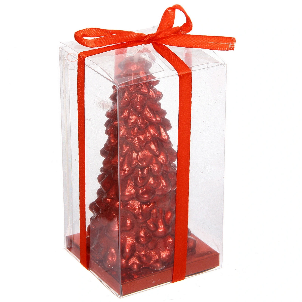 Свеча новогодняя "Сказочная ель" 5,5х10 см, красный