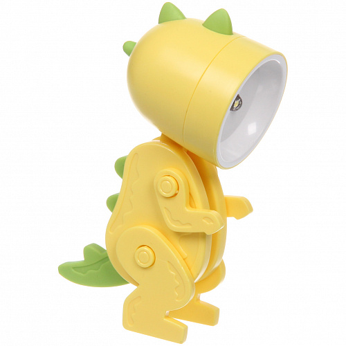 Настольная лампа "Sweet - Динозаврик" LED 5,1*3,6*9,8 см, батарейки AG3 0.2W, Желтый
