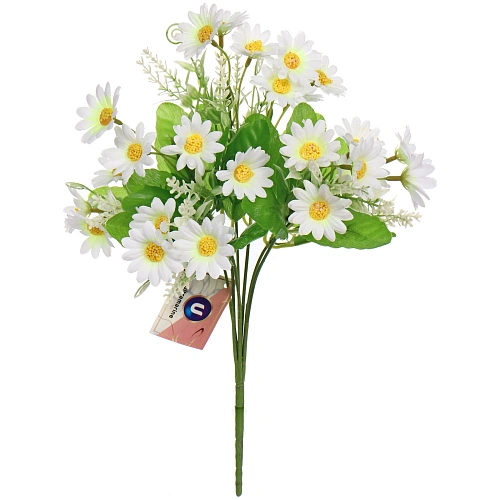 Искусственные цветы Ромашки 29см 28 цветков белые_3