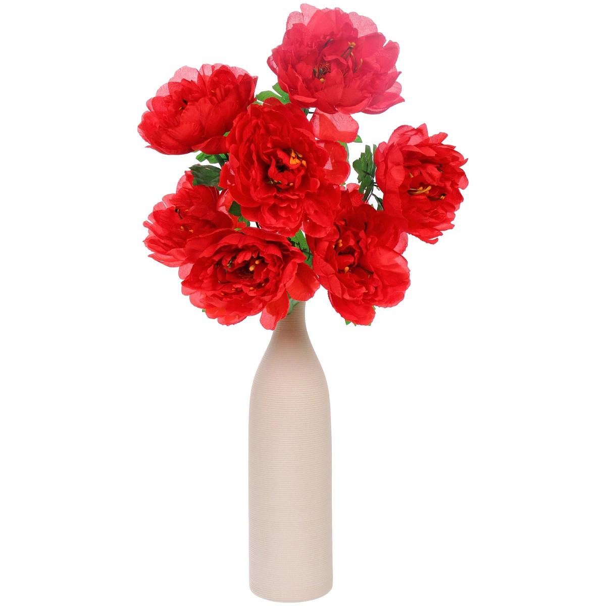 Искусственные цветы "Цветочная мелодия" Пионы 60см 7 цветков красные