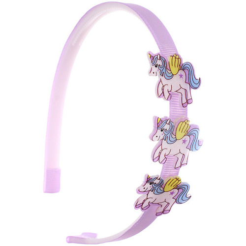 Ободок для волос детский на блистере РОЗОВОЕ ОБЛАКО, единорог, микс 6 цветов, 1см_16