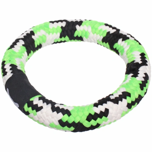 Игрушка-канат кольцо  для всех пород собак "Счастливый хвост!", цвет зеленый, d-12.5/52гр