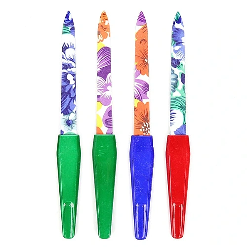 Пилка для ногтей металлическая на блистере Эстетика, цвет ручки микс, цвет пилки микс,13см_11