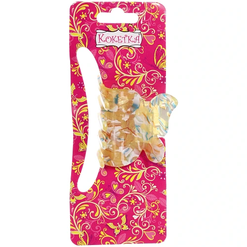 Заколка-краб для волос  ЭЙФОРИЯ ФЛО, шайла, микс 6 цветов, 4,7см (блистер Кокетка)_9