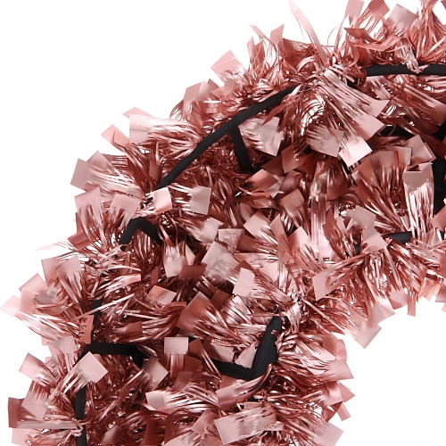 Венок декоративный TINSEL Изящное сияние 38 см, Розовое золото_4