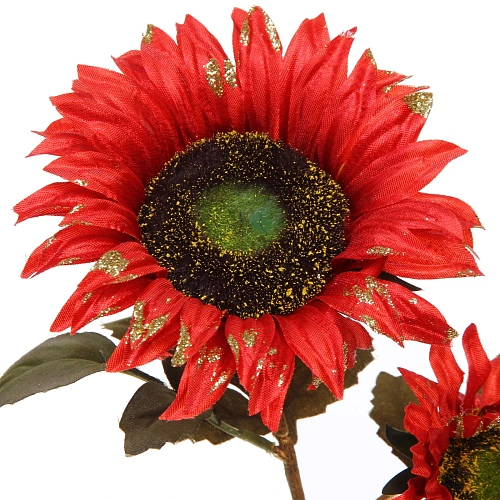 Искусственные цветы FLOWERS GLAMOUR 63см Подсолнухи 2 цветка красные_8