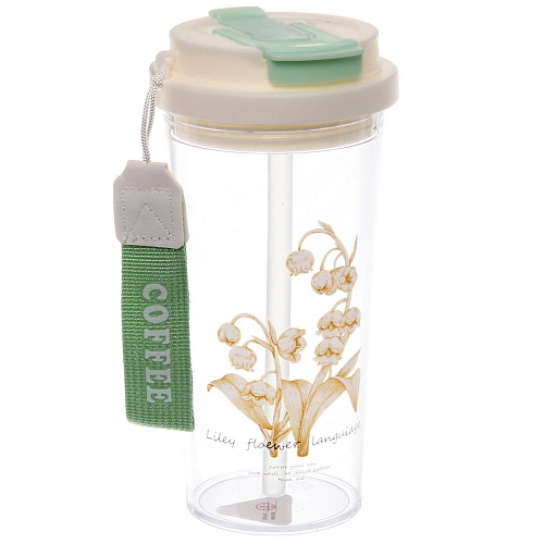 Бутылка питьевая пластиковая 500мл Ландыши, микс цветов_7