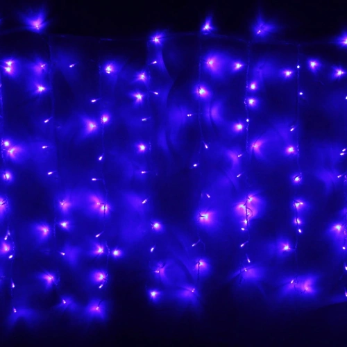 Гирлянда для дома ЗАНАВЕС "Мерцание" ш3,0* в2,5 м 480 ламп LED, прозрач.пров, авторежим, IP-20, Синий (возможность соединения)