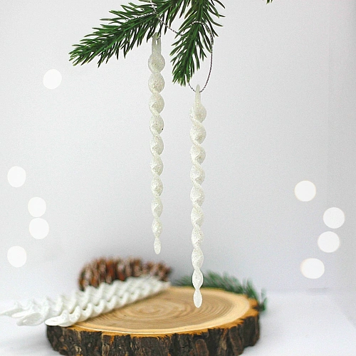 Подвеска Волшебная сосулька 13 см (набор 6 шт), Белый_9
