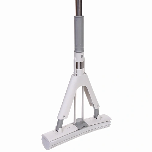 Швабра с губкой ПВА металлическая ручка 130 см(складной отжим) губка 28 см_4