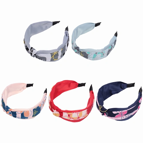 Ободок для волос "Beauty Gallery - Betty", ширина 5см, микс 5 цветов 