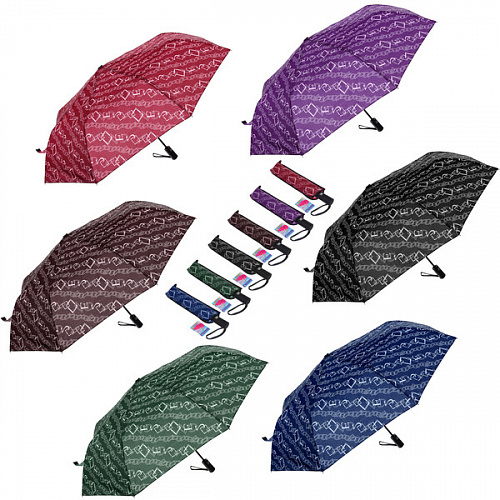 Зонт женский полуавтомат "Мэлано", микс 6 цветов, 8 спиц, d-100см, длина в слож. виде 30см