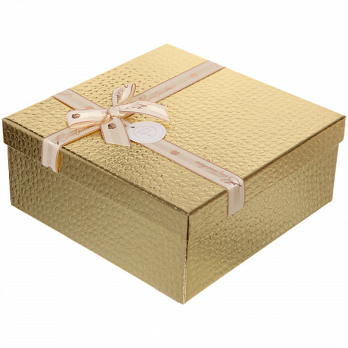 Коробка подарочная "Текстура" 27*27*11,5 см, шампань