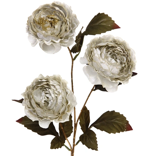 Искусственные цветы FLOWERS GLAMOUR 63см Пионы 3 цветка белые_7