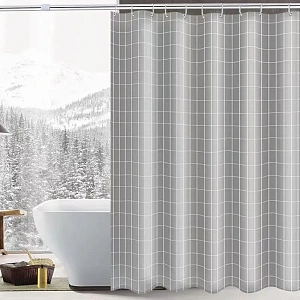 Штора для ванной полиэстер 180*180 "Голди" серая