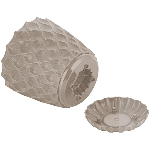 Горшок для цветов пластиковый 2,5л d-17,5см Wave с дренажной сеткой и съемным поддоном, французский платан_2