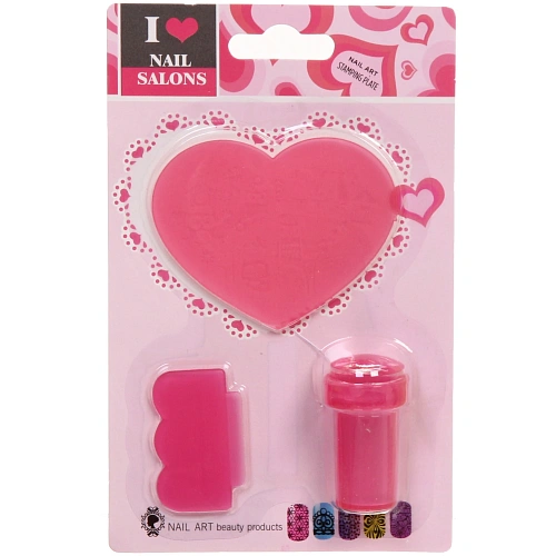 Набор для дизайна ногтей - стемпинг VivA Manicur, пластина сердце, микс 4 цвета, 1711см_8