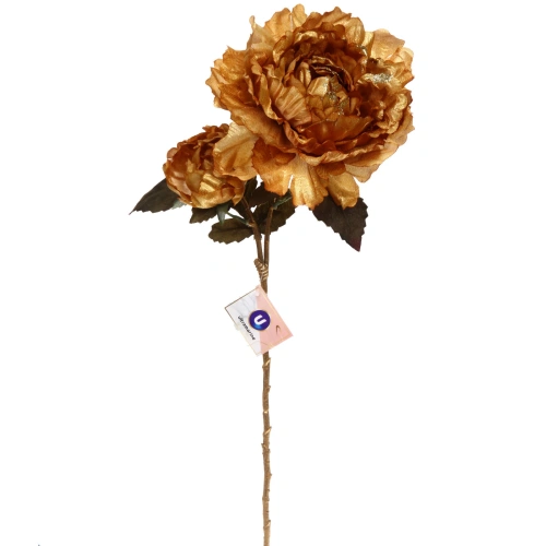 Искусственные цветы "FLOWERS GLAMOUR" 60см Пионы 2 цветка золотые